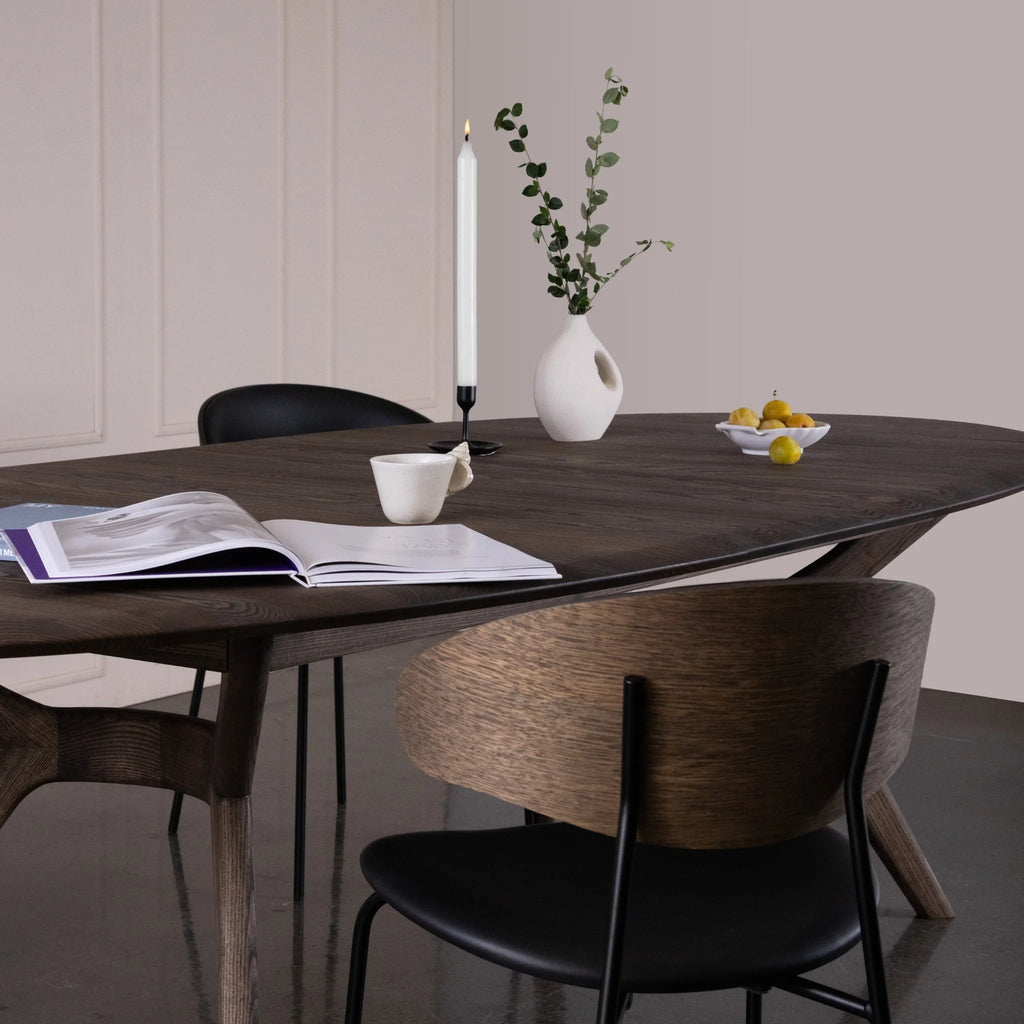 AMELIA Oval  Dining Table in Mocca Brown Oiled Ash - Kristensen Kristensen | Milola