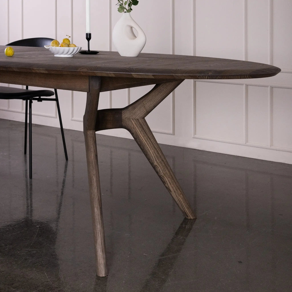 AMELIA Oval  Dining Table in Mocca Brown Oiled Ash - Kristensen Kristensen | Milola