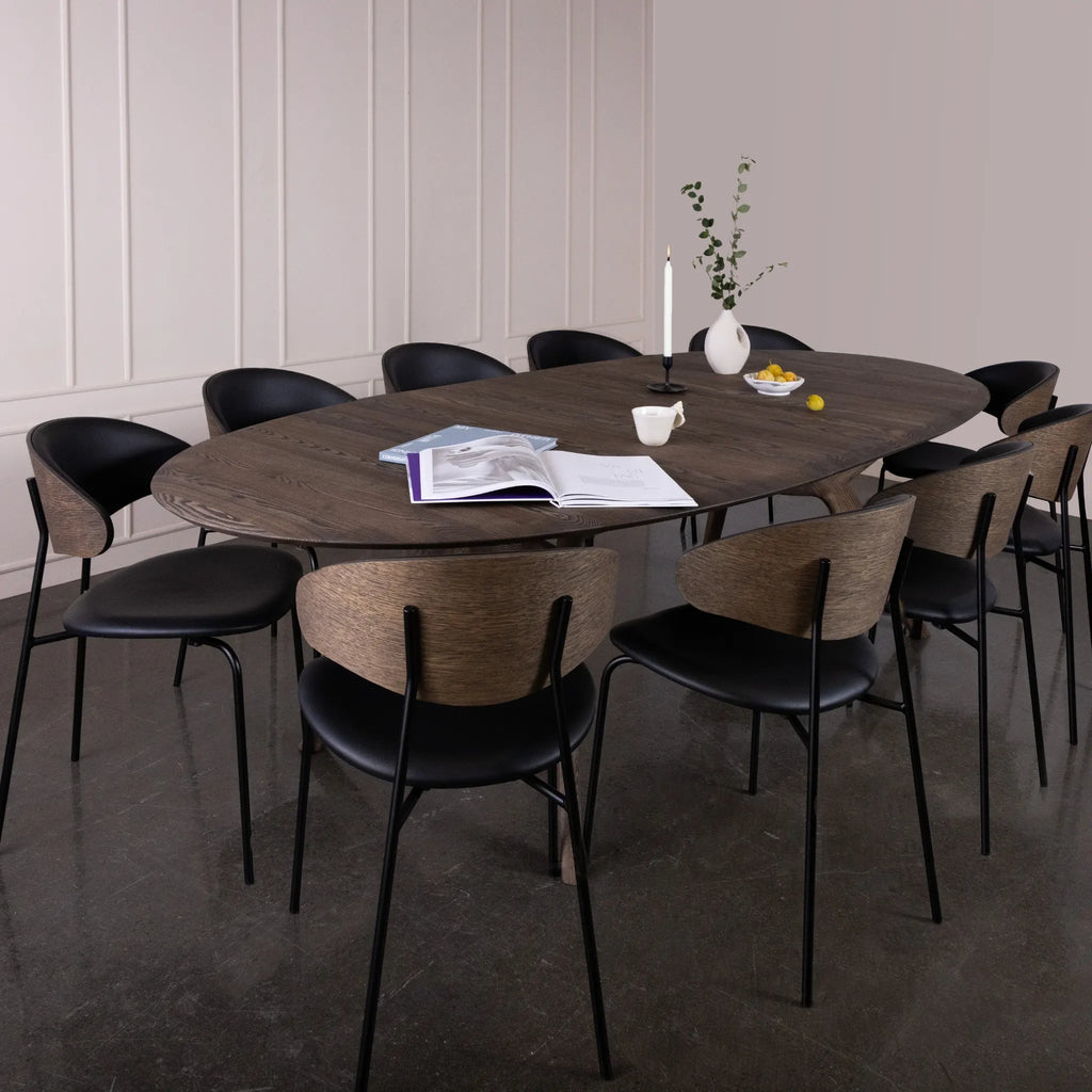 AMELIA Oval  Dining Table in Mocca Brown Oiled Ash - Kristensen Kristensen | Milola