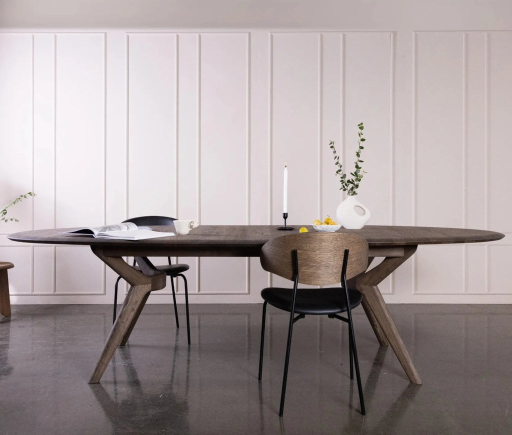 AMELIA Oval Dining Table in Mocca Brown Oiled Ash - Kristensen Kristensen | Milola