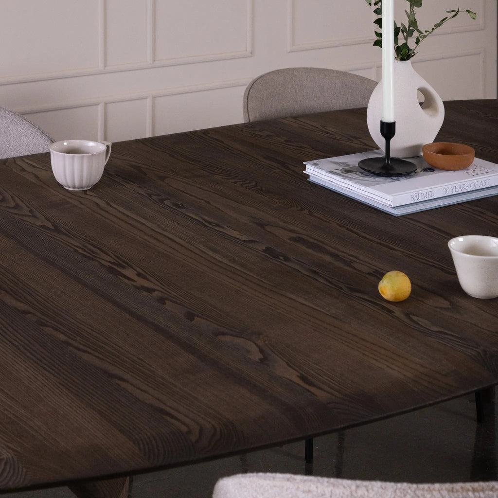 AMELIA Oval Dining Table in Mocca Brown Oiled Ash - Kristensen Kristensen | Milola