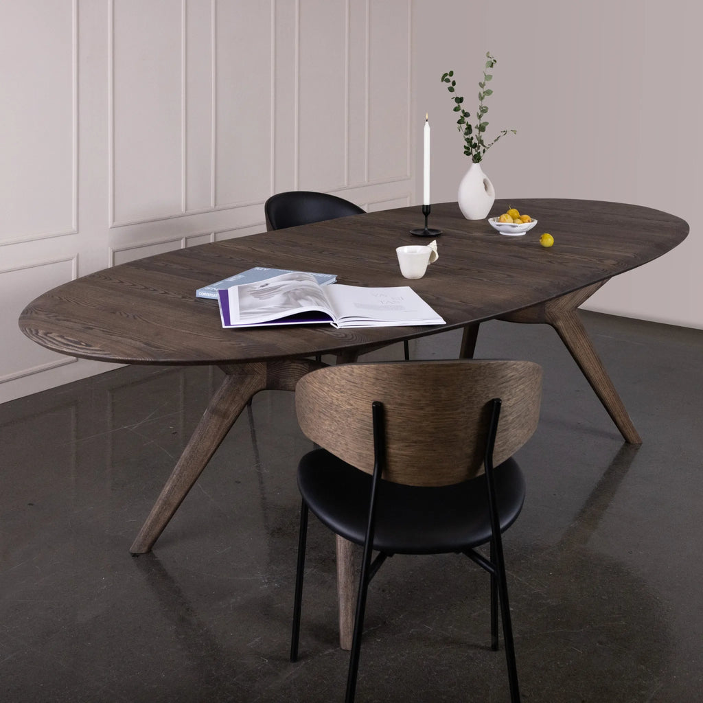 AMELIA Oval  Dining Table in Mocca Brown Oiled Ash - Kristensen Kristensen | Milola