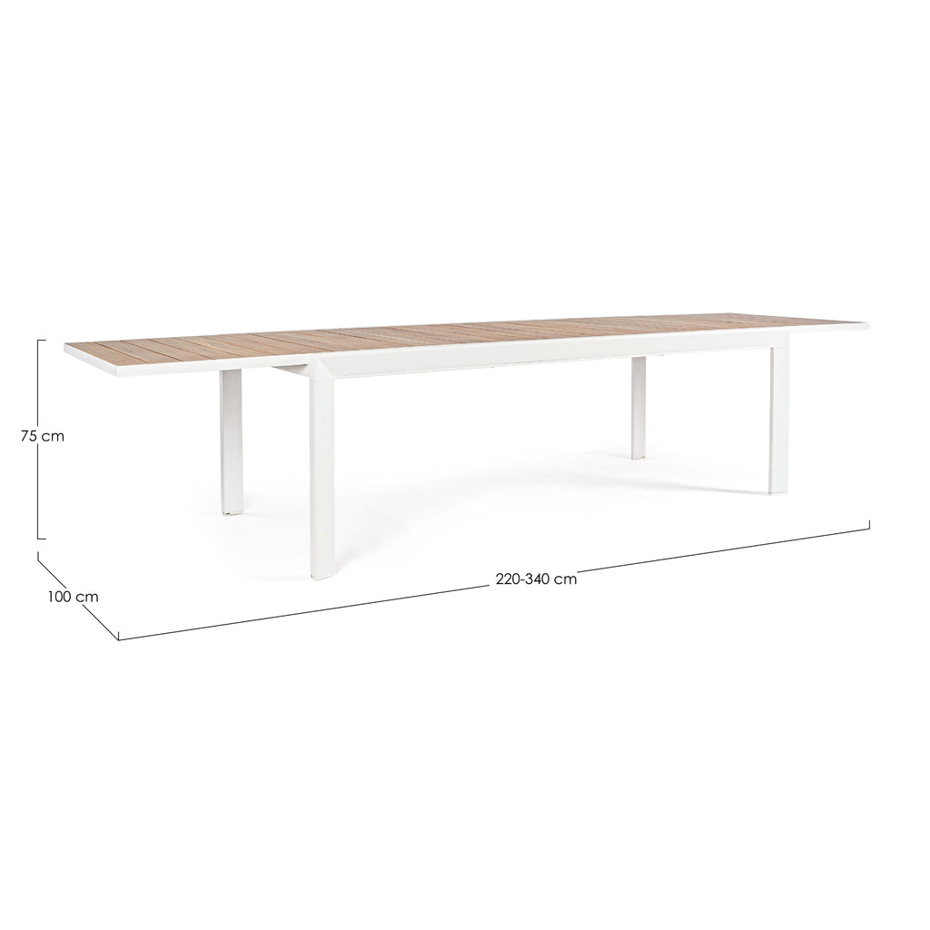BELMAR Extendable Outdoor Dining Table Dimensions - Bizzotto | Milola