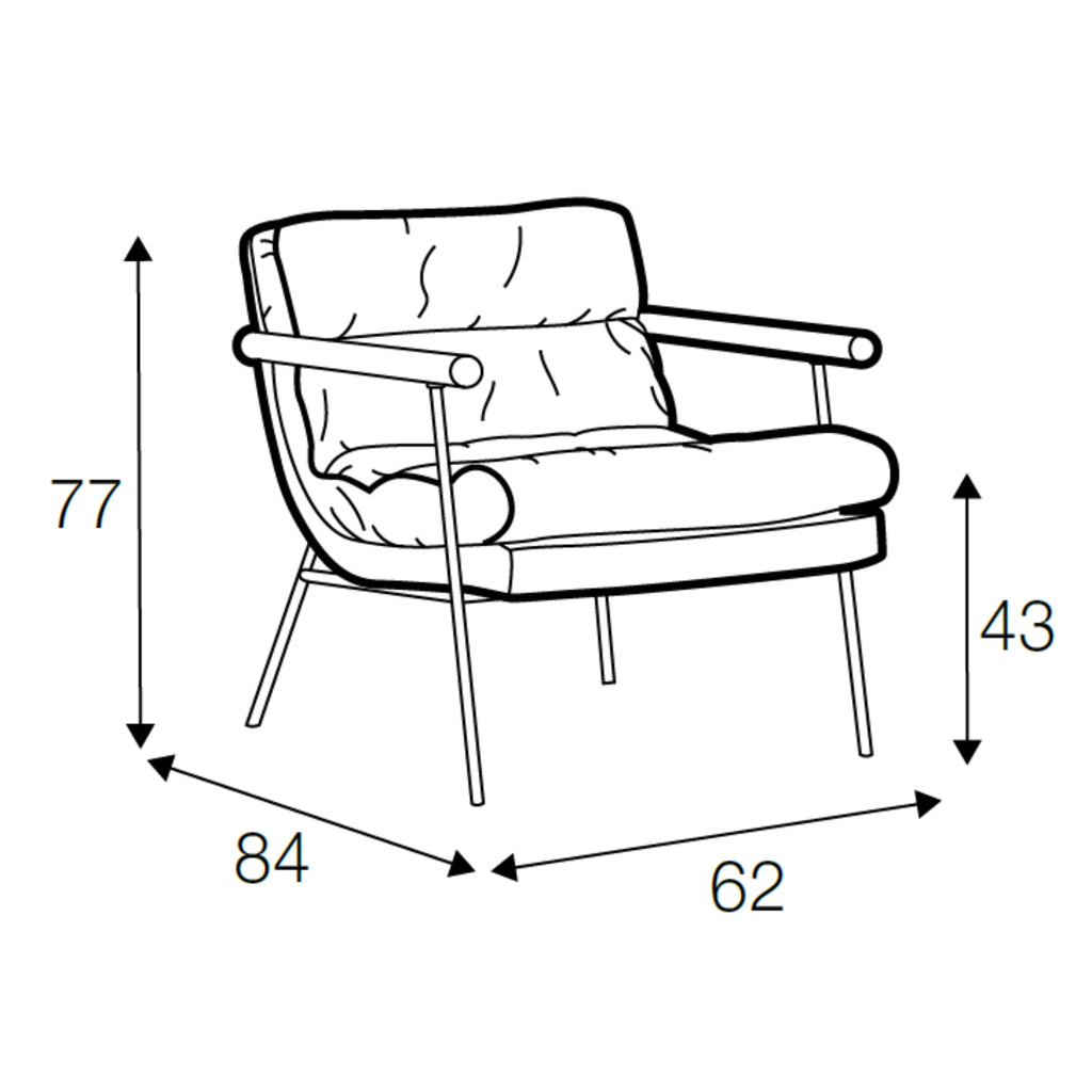 BILL Armchair Dimensions - Sits | Milola