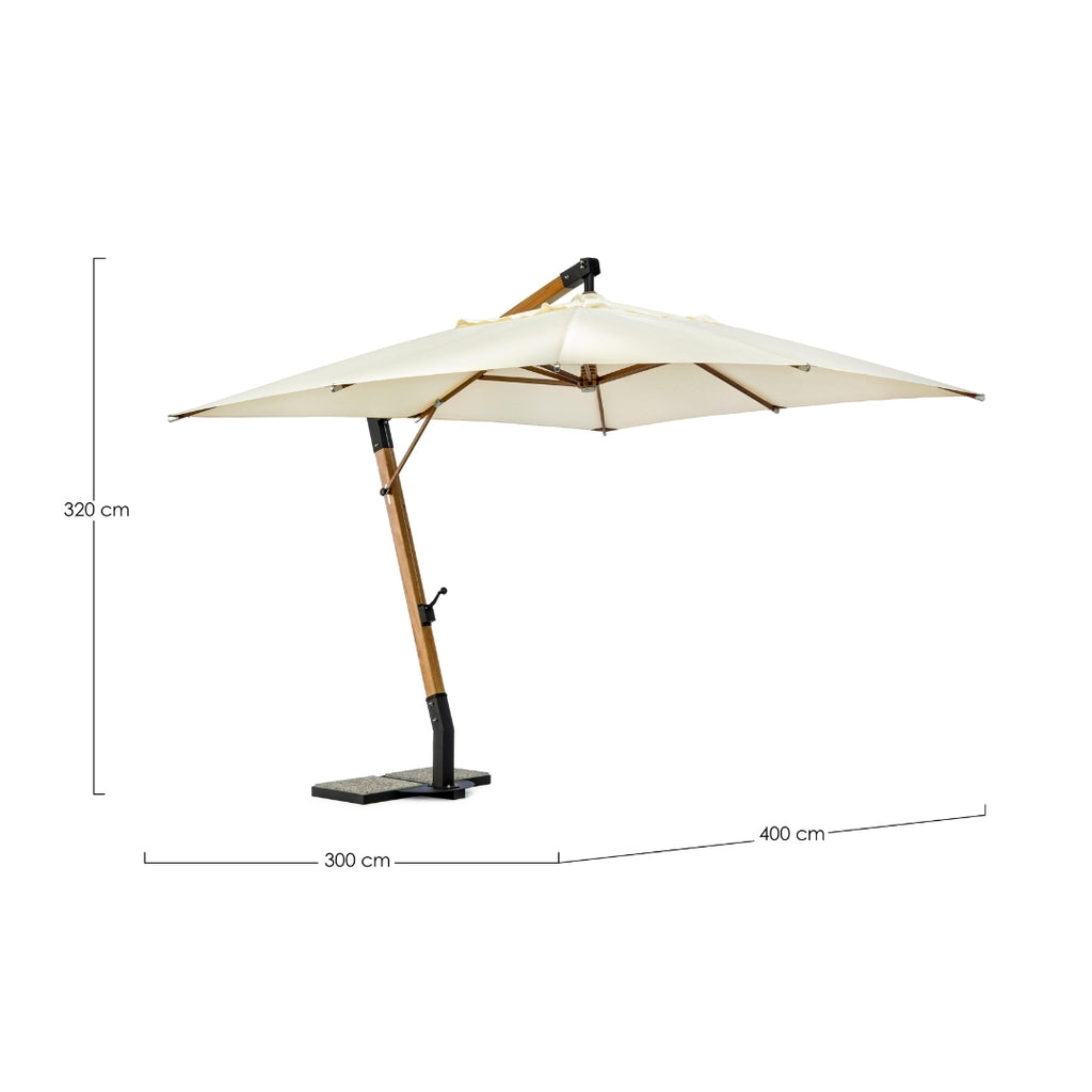 CAPUA Natural Hanging Outdoor Parasol Dimensions - Bizzotto | Milola