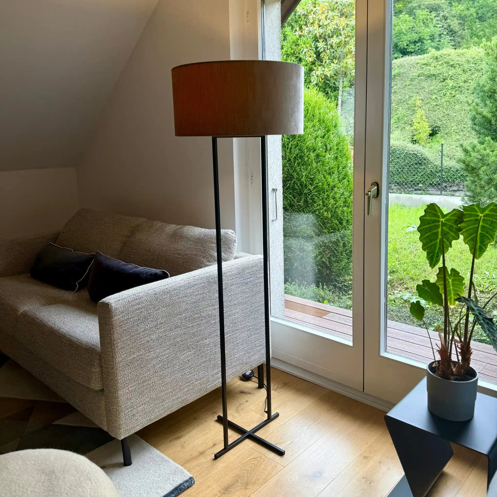 CROSS Lamp with Champagne Velvet Ribbed Shade - Masterlight | Milola