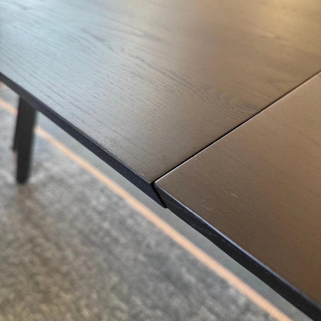 FLEX Solid Black Oak Extendable Dining Table