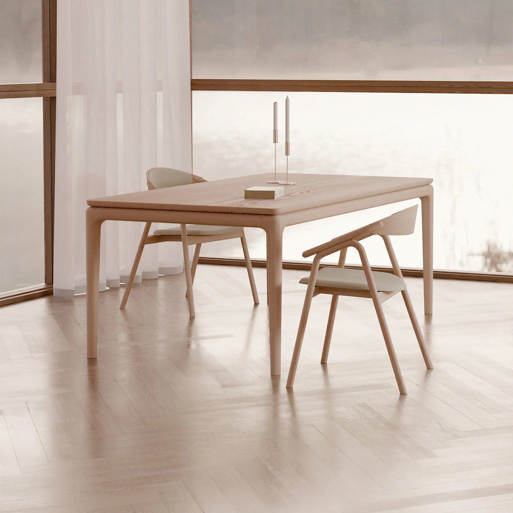 FLOATING Extendable Dining Table in White Oiled Oak - Kristensen | Milola
