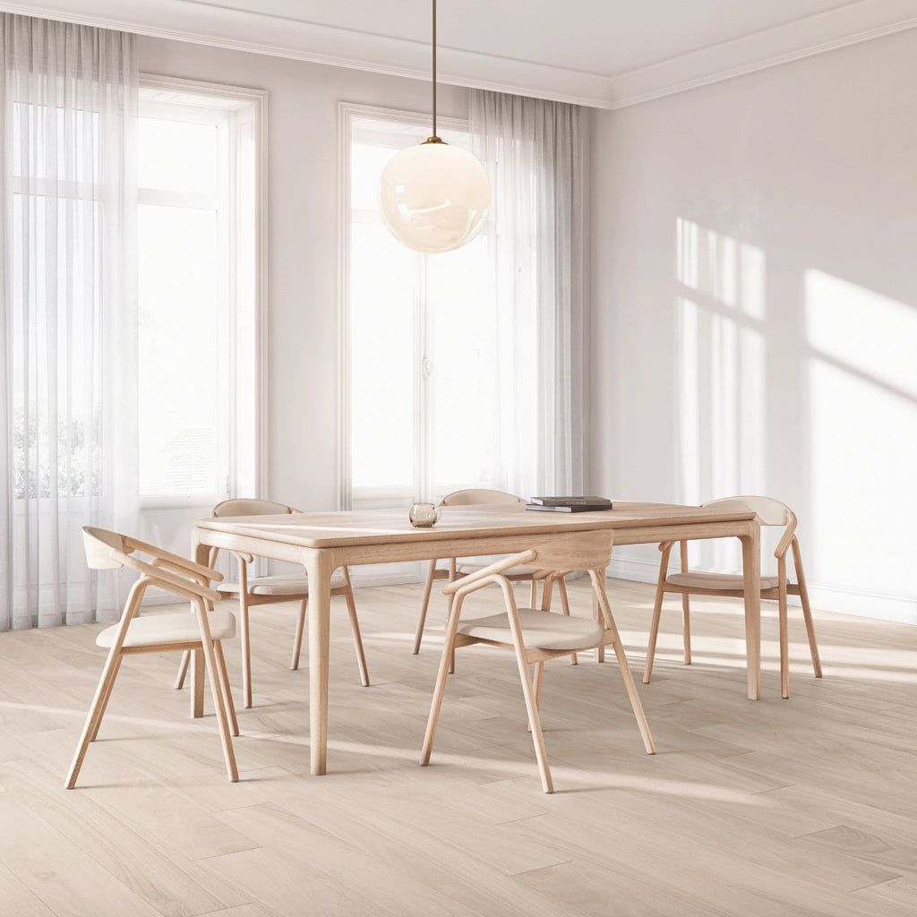 FLOATING Dining Table in White Oiled Oak - Kristensen | Milola