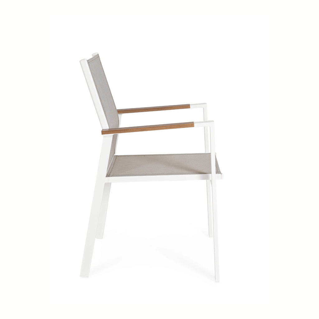 HETA Outdoor Dining Chair in White - Bizzotto | Milola
