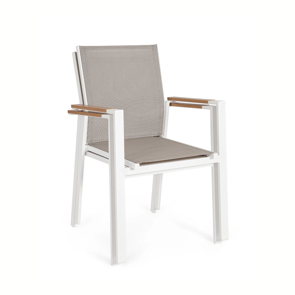 HETA Outdoor Dining Chair in White - Bizzotto | Milola