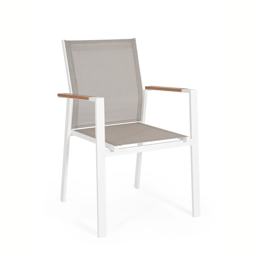 HETA Outdoor Dining Chair in White - Bizzotto | Milola