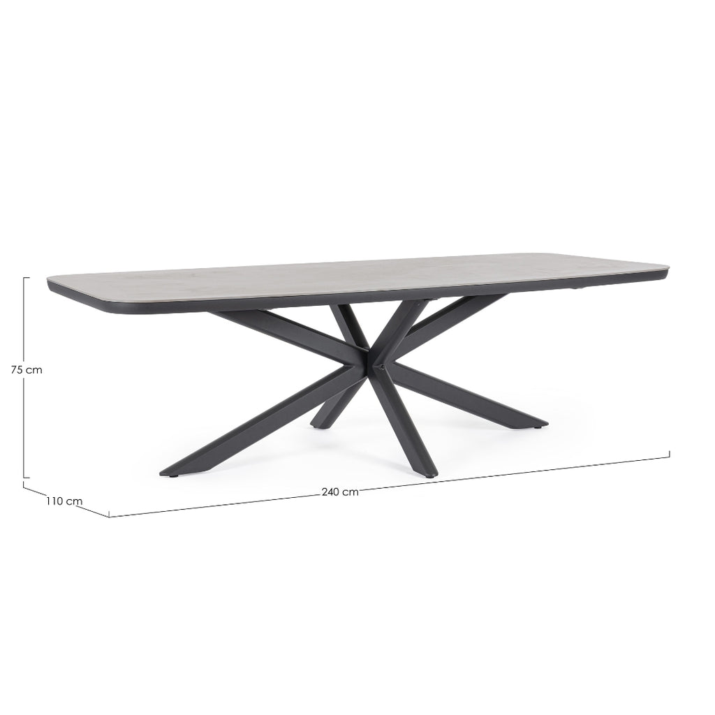 ISACCO Sintered Stone Outdoor Dining Table Dimensions - Bizzotto | Milola