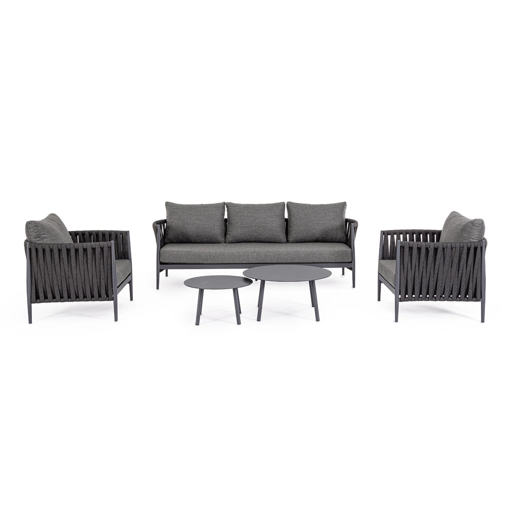JACINTA Outdoor Sofa Set in Charcoal - Bizzotto | Milola