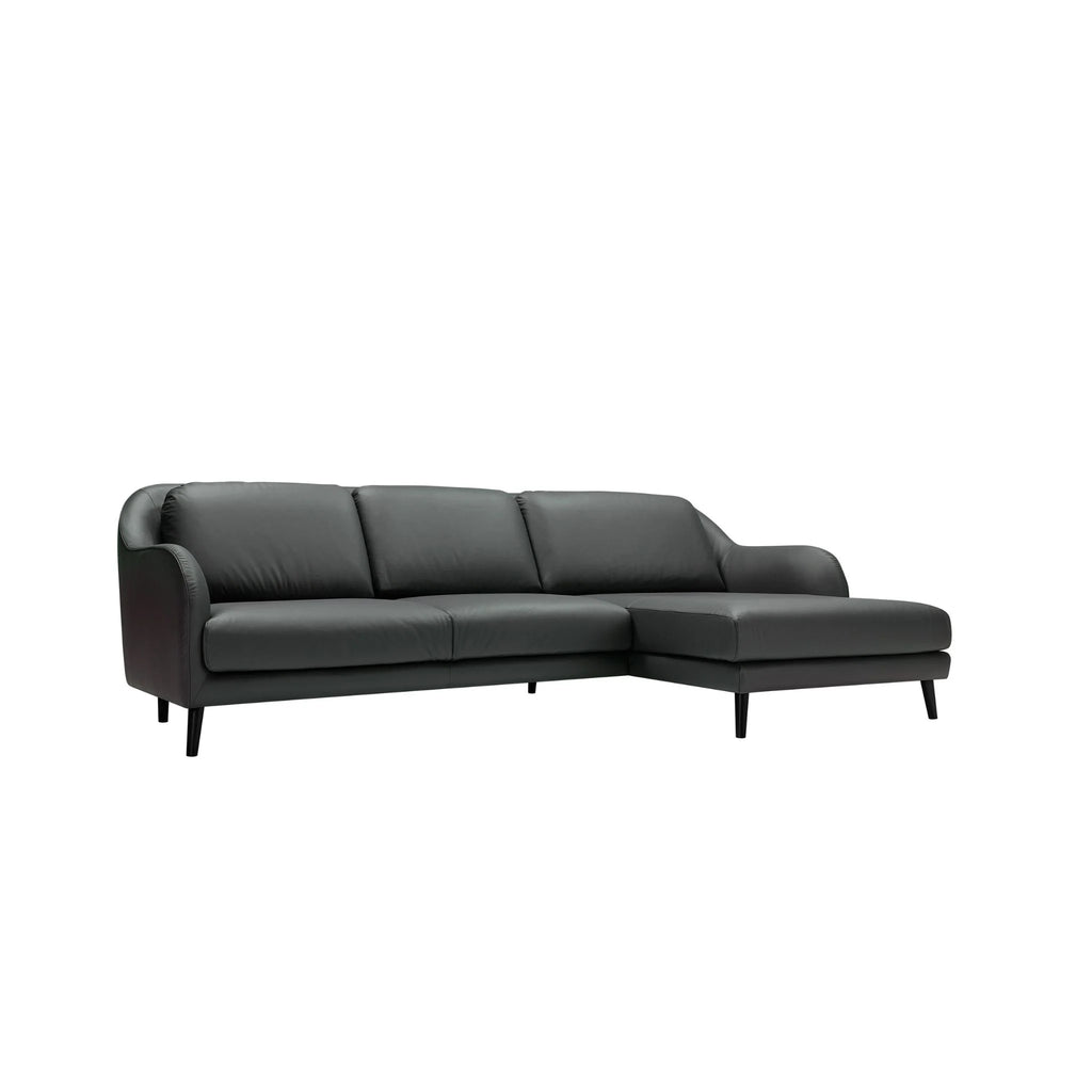 Karin Corner Sofa - Contemporary Sofa in Black Leather - SITS | Milola