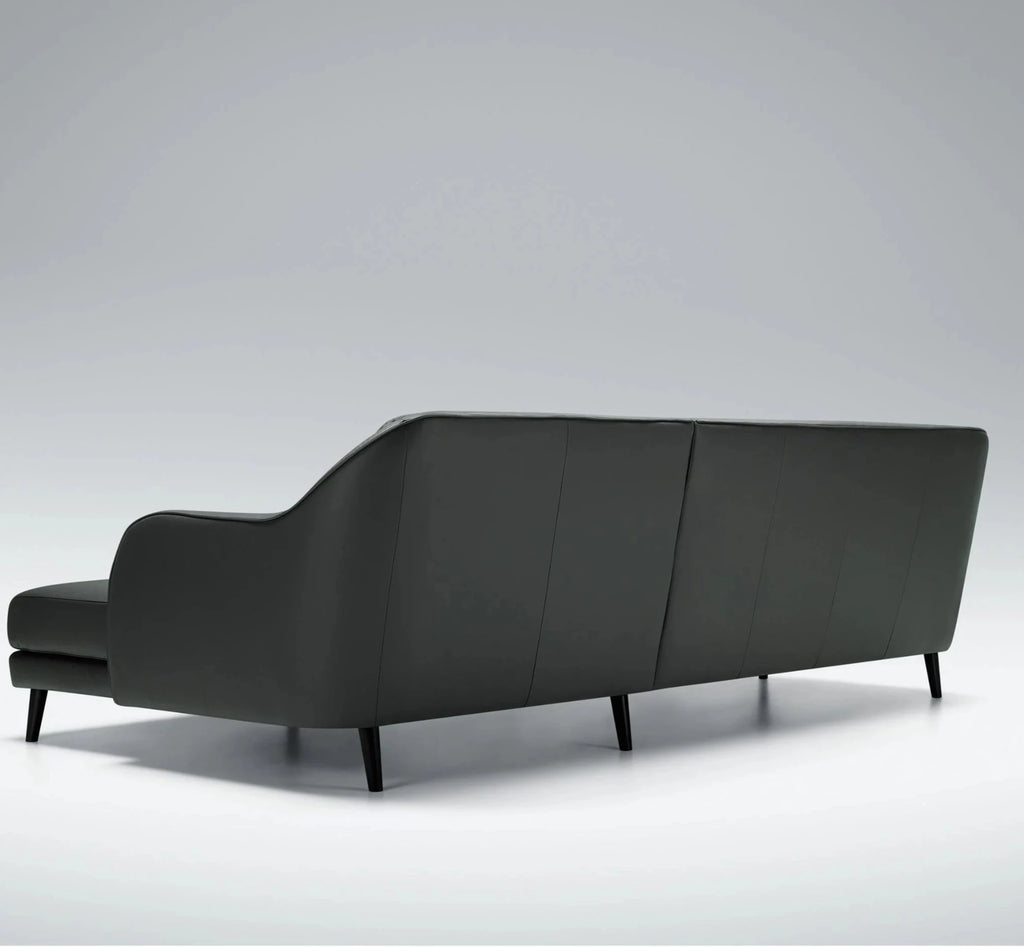 Karin Corner Sofa - Contemporary Sofa in Black Leather - SITS | Milola