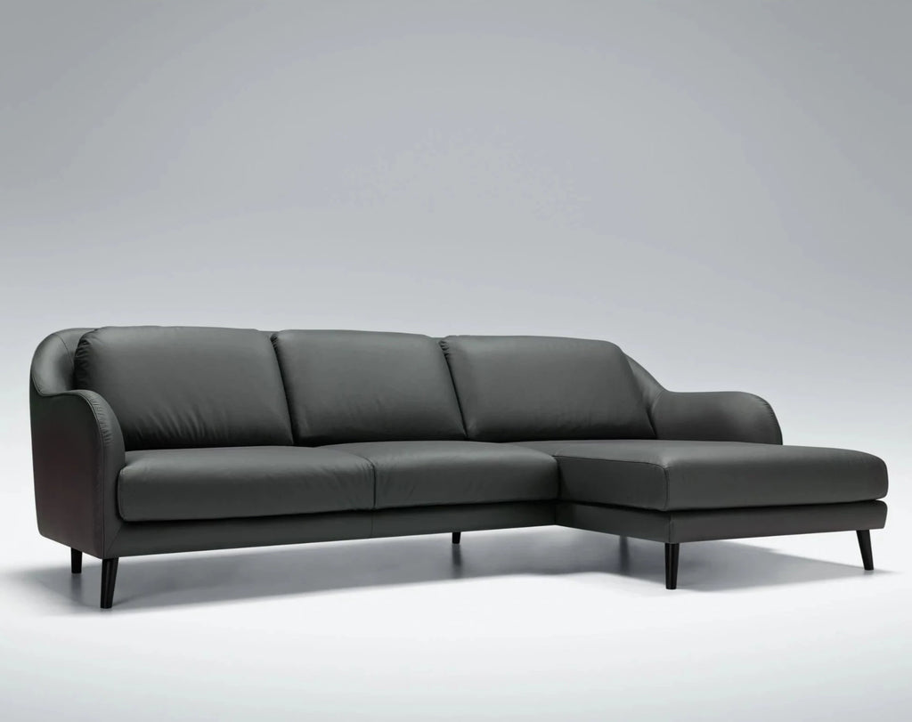 Karin Corner Sofa - Contemporary Sofa in Black Leather - SITS | Milola