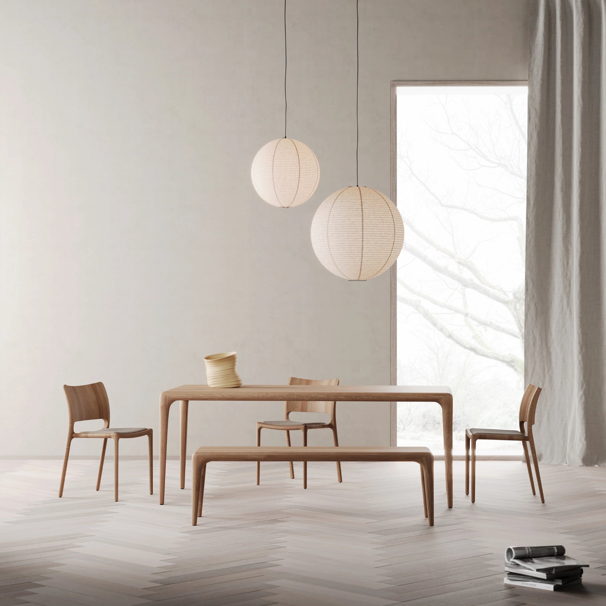 LATUS Dining Table in Oak Natural Soap - Artisan | Milola