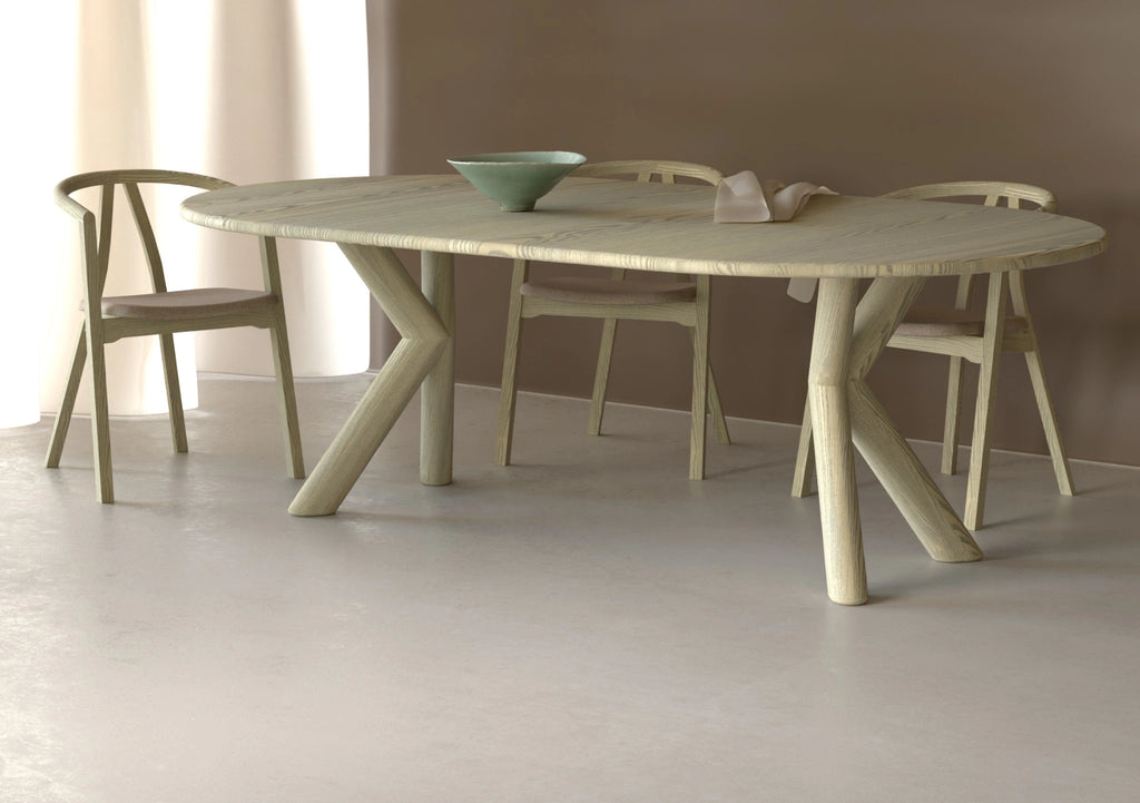 MUHLE Round Extendable Dining Table in Warm White Ash - Kristensen | Milola