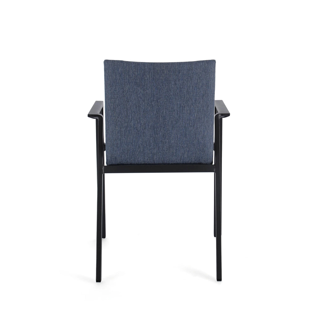 ODEON Outdoor Dining Chair in Charcoal/Denim - Bizzotto | Milola