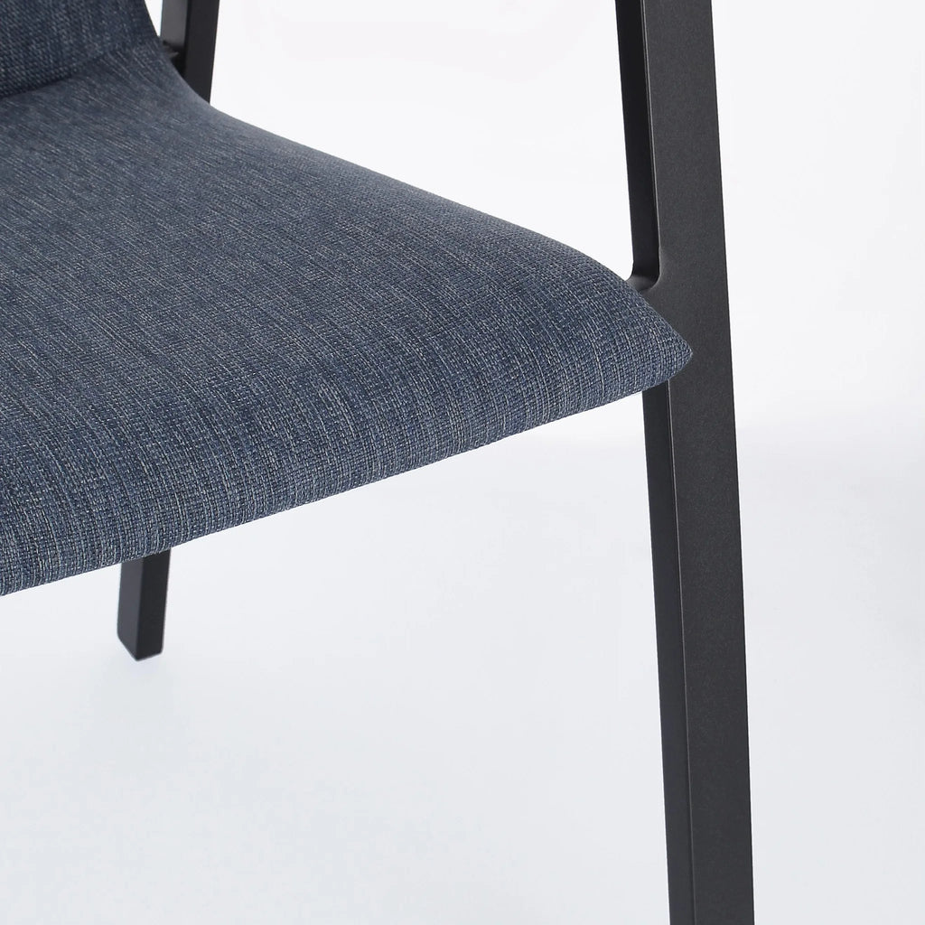 ODEON Outdoor Dining Chair in Charcoal/Denim - Bizzotto | Milola