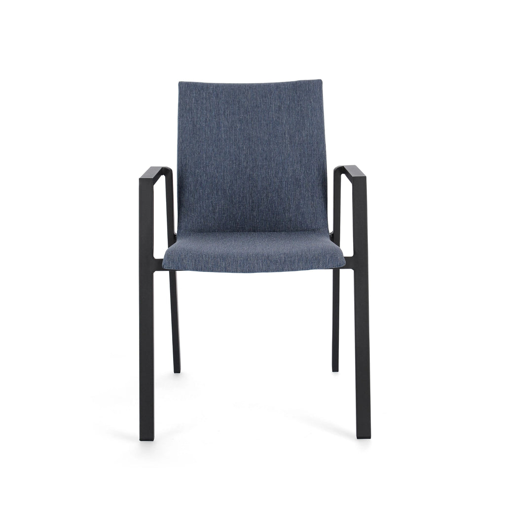 ODEON Outdoor Dining Chair in Charcoal/Denim - Bizzotto | Milola