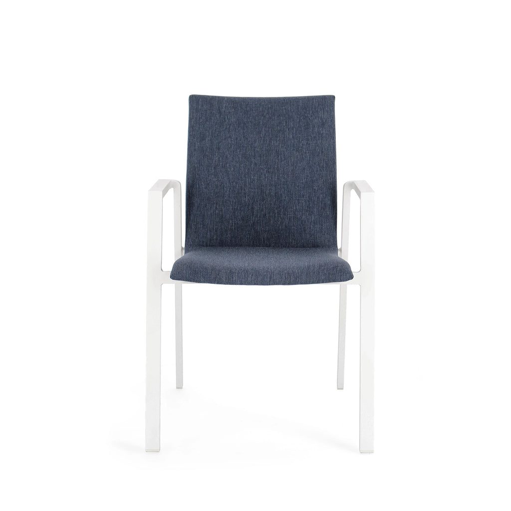 ODEON Outdoor Dining Chair in White/Denim - Bizzotto | Milola