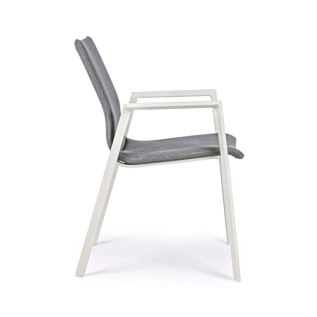 ODEON Outdoor Dining Chair in White/Lunar - Bizzotto | Milola