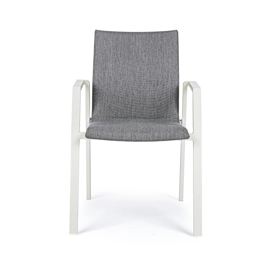 ODEON Outdoor Dining Chair in White/Lunar - Bizzotto | Milola