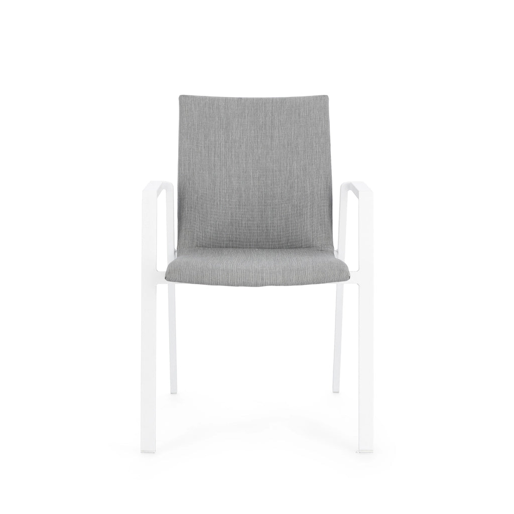 ODEON Outdoor Dining Chair in White/Grey - Bizzotto | Milola
