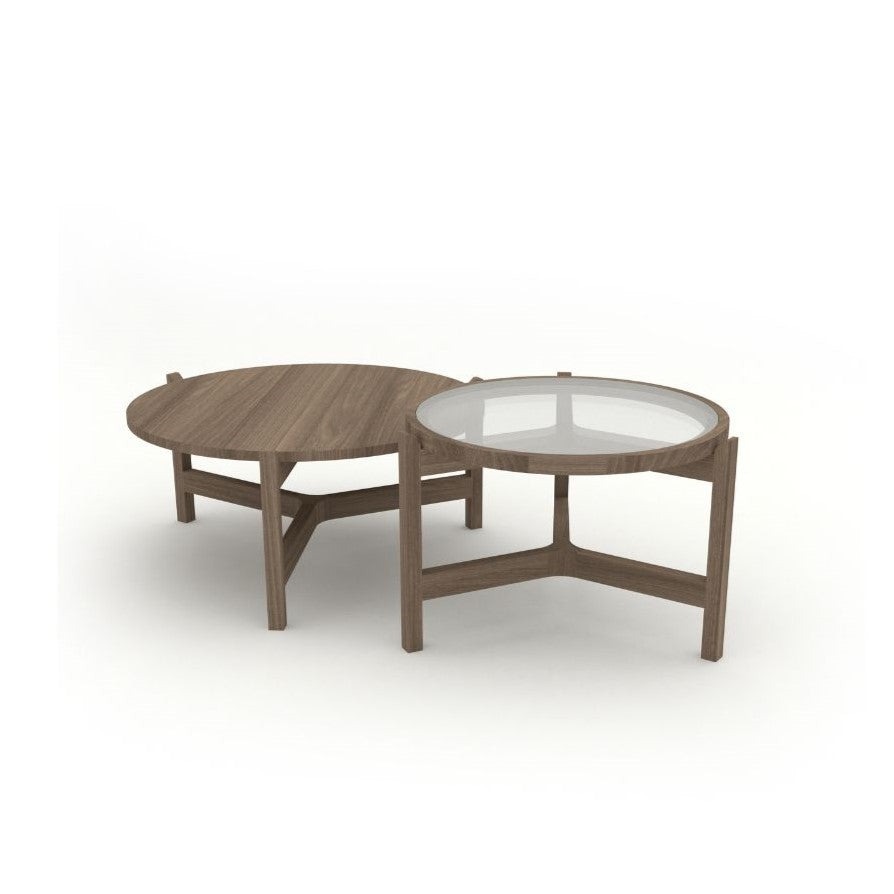 OPTIC Round Wood Glass Coffee Table Kristensen Kristensen