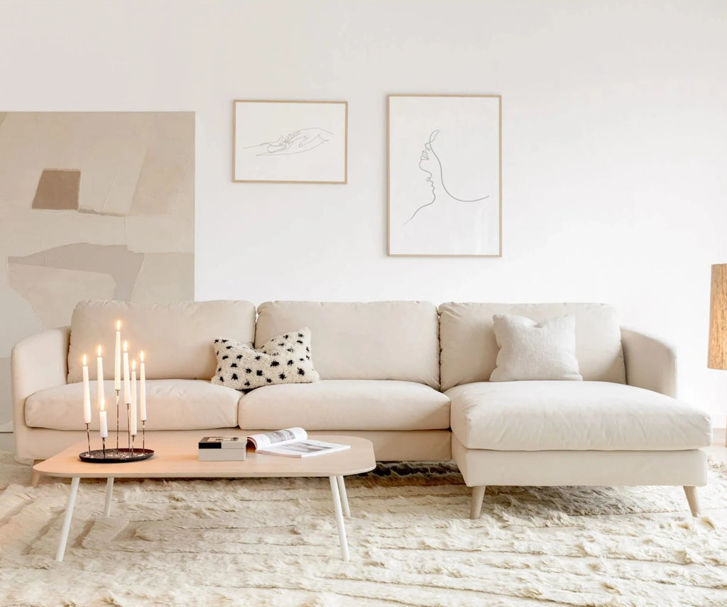 Petra Corner Sofa - Modern Classic Modular Sofa in Light Beige - SITS | Milola