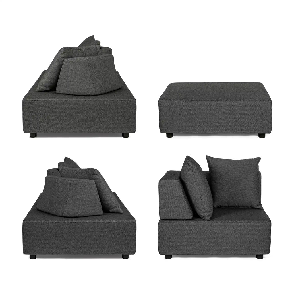 Piper Corner Sofa Set in Charcoal Grey - Bizzotto | Milola