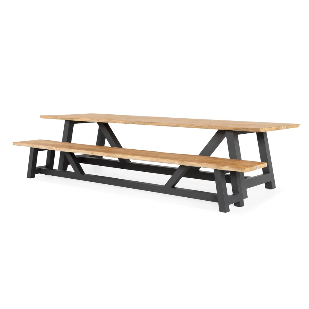 VASTO - Live Edge Outdoor Dining Table - Teak & Aluminium - Suns | Milola