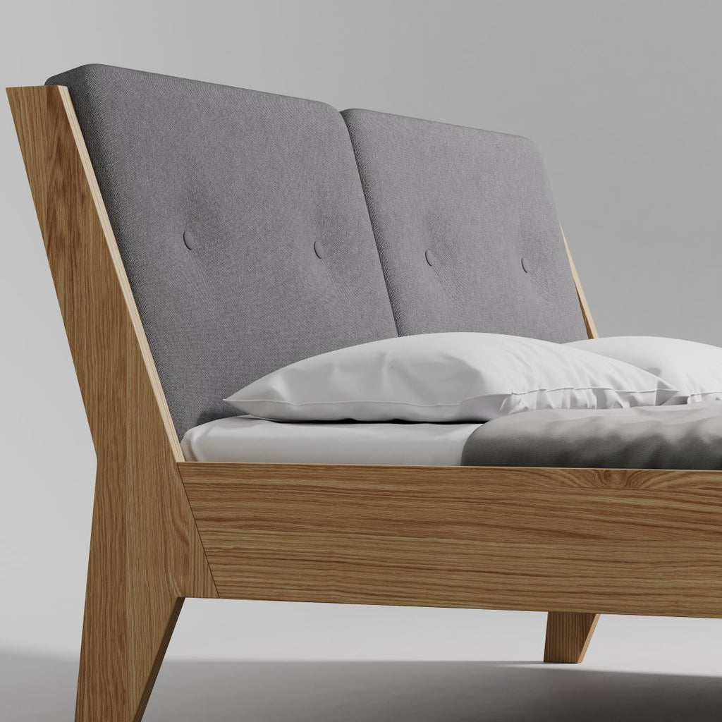 ASPECT - Solid Wood Bed - Fabric - Double Headboard | Milola