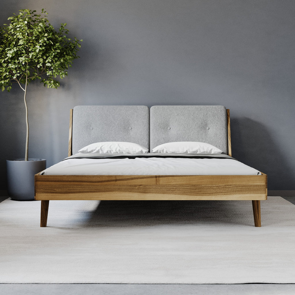 ASPECT - Solid Wood Bed - Fabric - Double Headboard | Milola