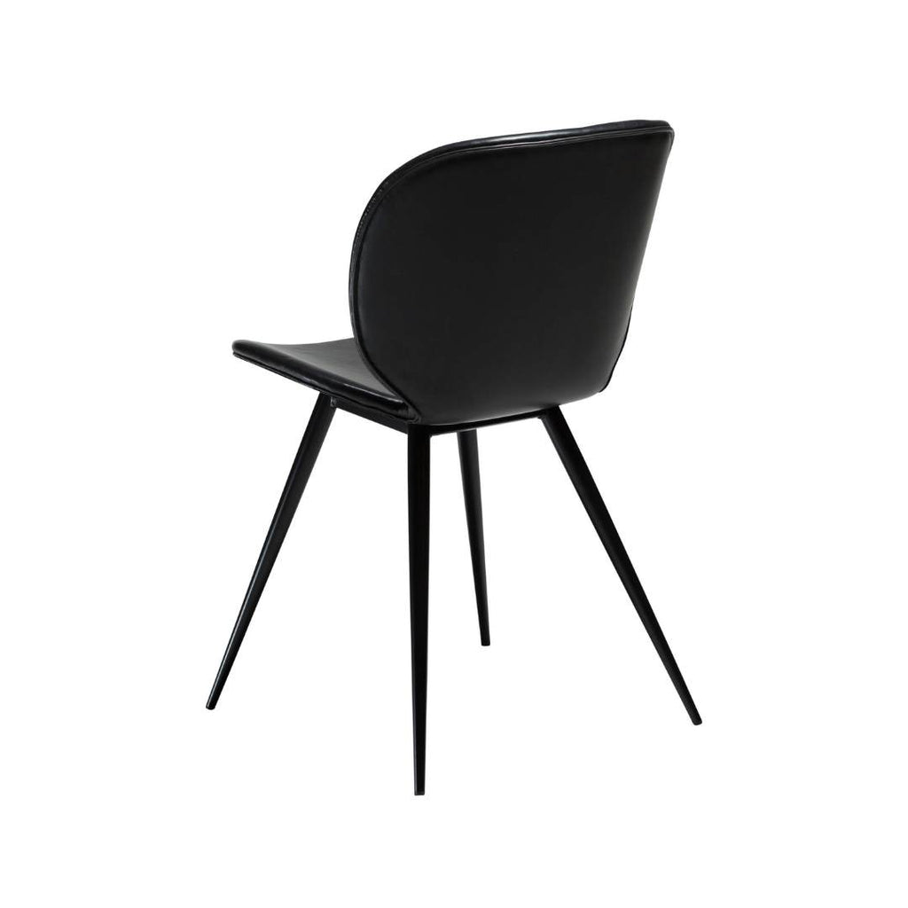 CLOUD Dining Chair - Art. Leather, Black Metal Legs