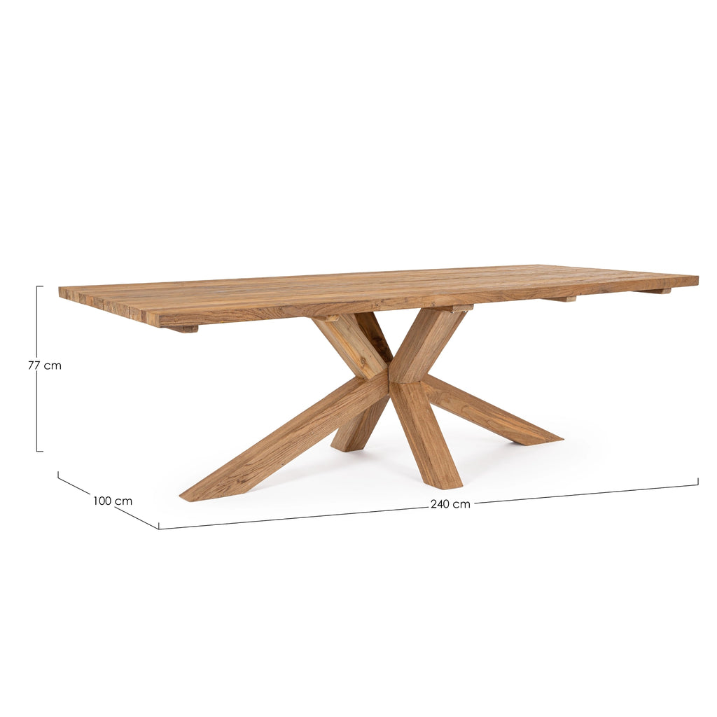 JERSEY Teak Dining Table Dimensions - Bizzotto | Milola