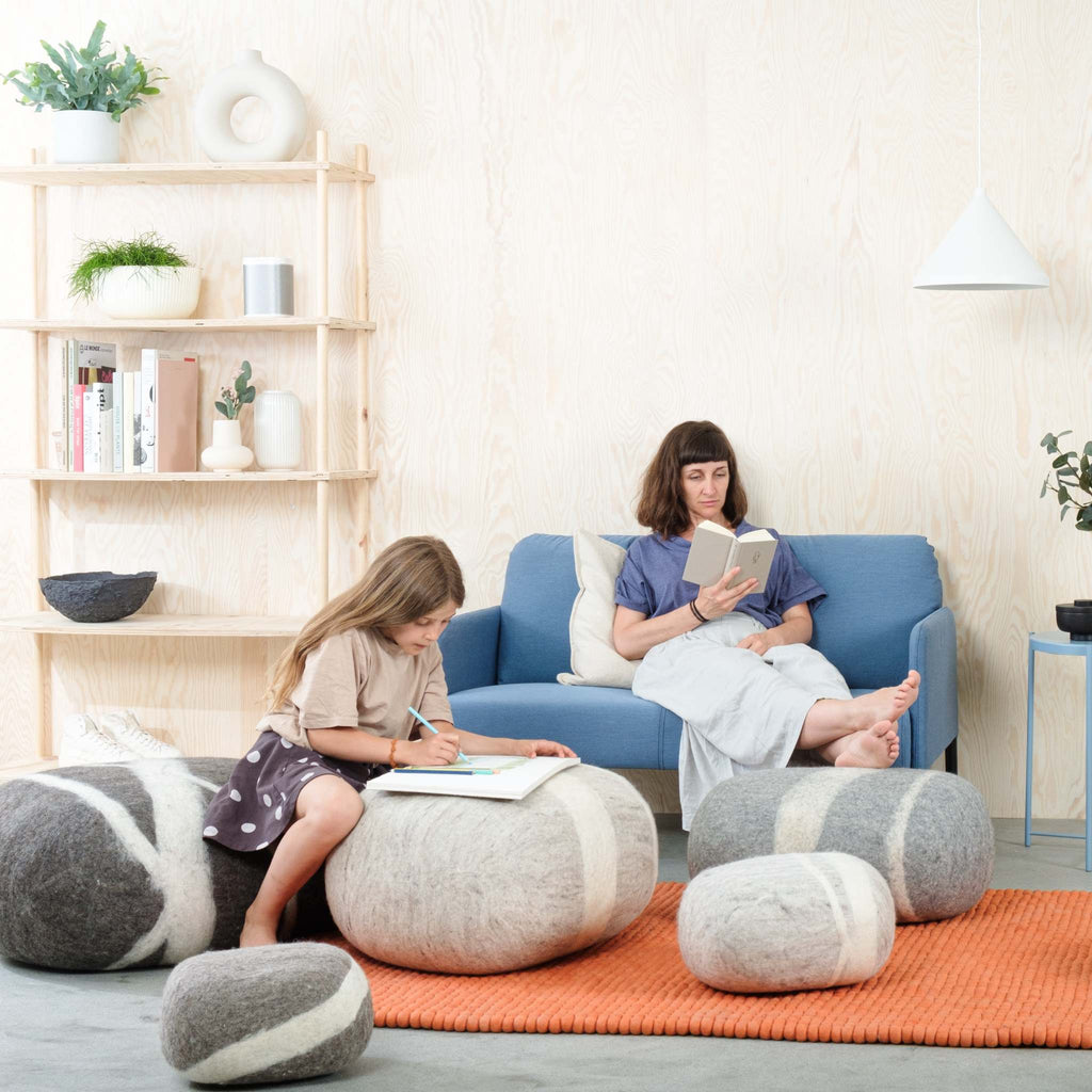HUGO Felt Pebble Pouf - Minimalist Design - MyFelt | Milola