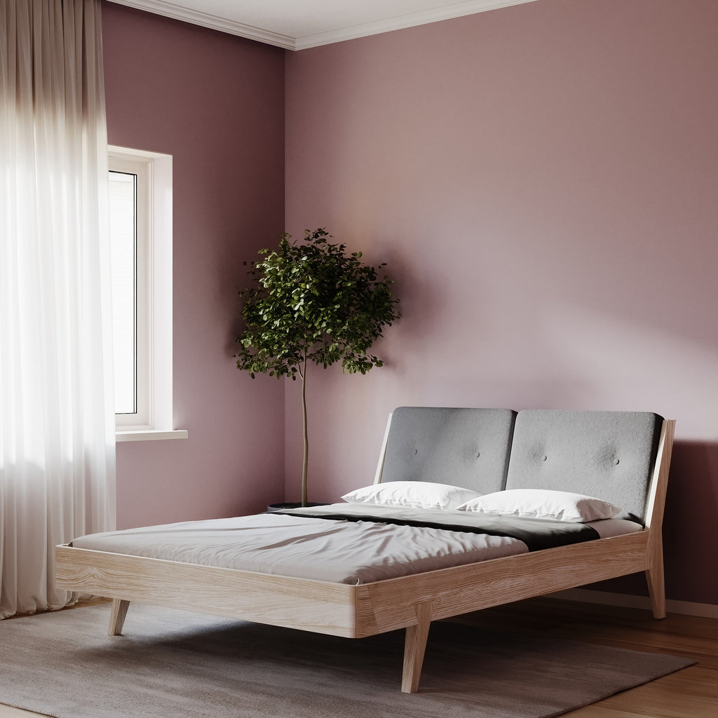 ASPECT - Solid Wood Bed - Fabric - Double Headboard | Milola