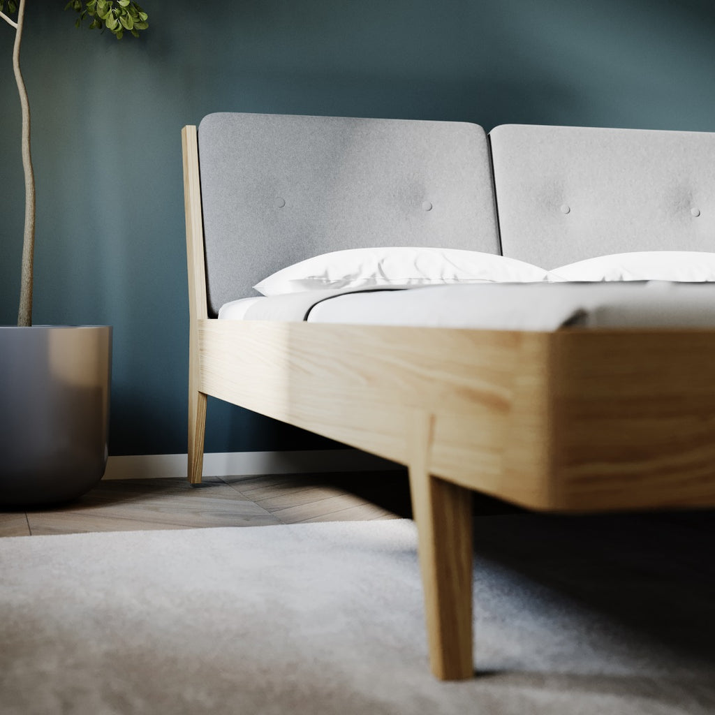 ASPECT - Solid Wood Bed - Fabric - Double Headboard | Milola