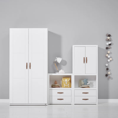 2-DOOR Wardrobes in White - Modern Furniture - Lifetime Kidsrooms | Milola