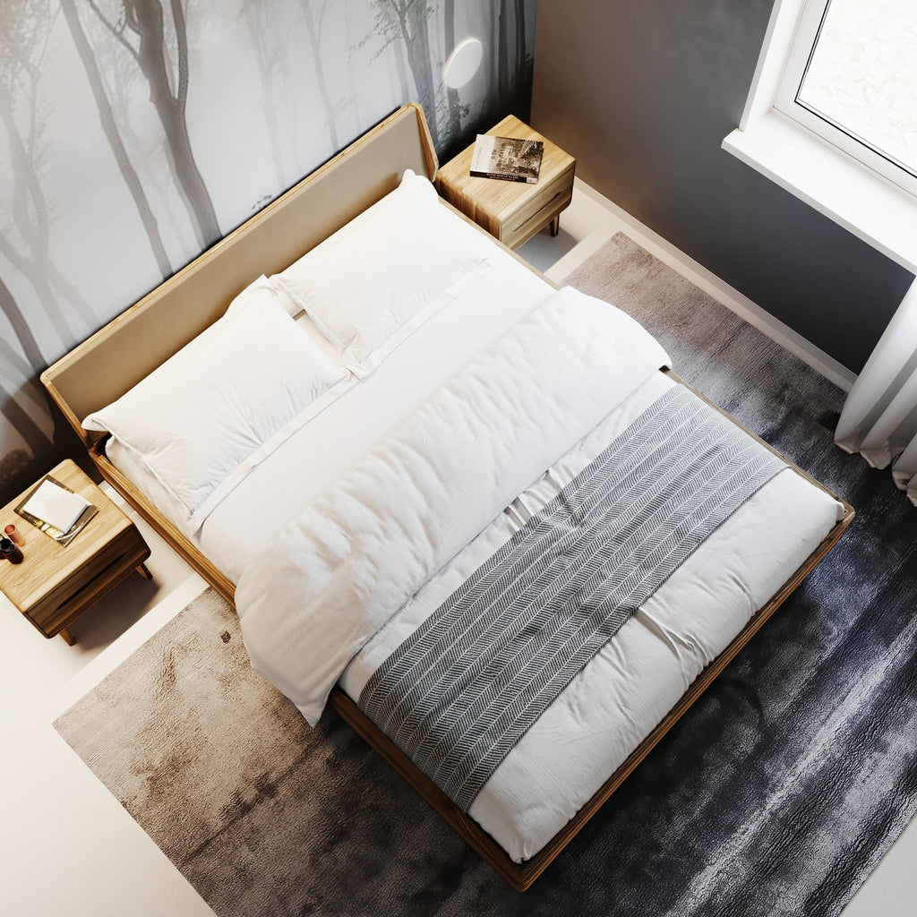 LYS -  Wooden Bed - Elegant Scandinavian Design | Milola