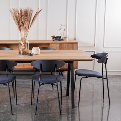 Flex Solid Wood Dining Table with Black Wood Legs