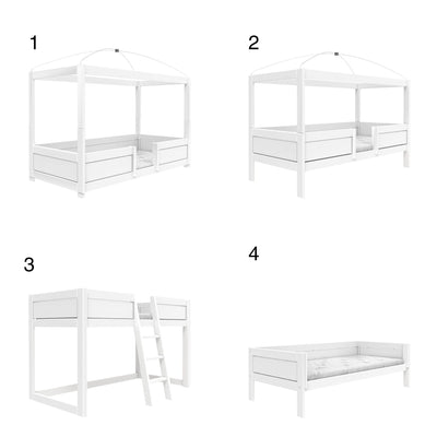 4 IN 1 Kids Bed in White - Grows with your child - Lifetime Kids | Milola