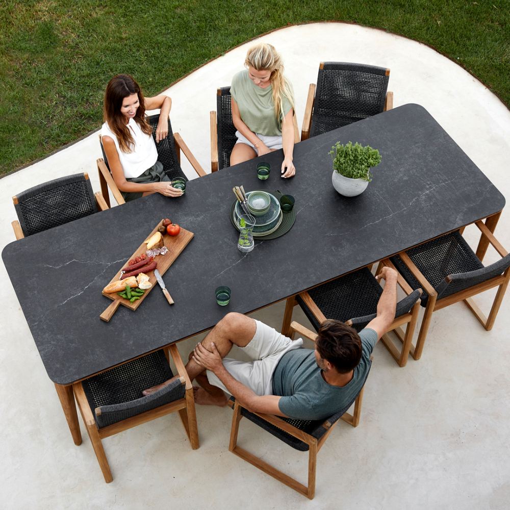 ASPECT - Outdoor Dining Table - Teak & Ceramic - CaneLine | Milola