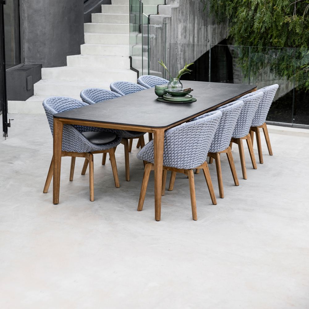 ASPECT - Outdoor Dining Table - Teak & Ceramic - CaneLine | Milola