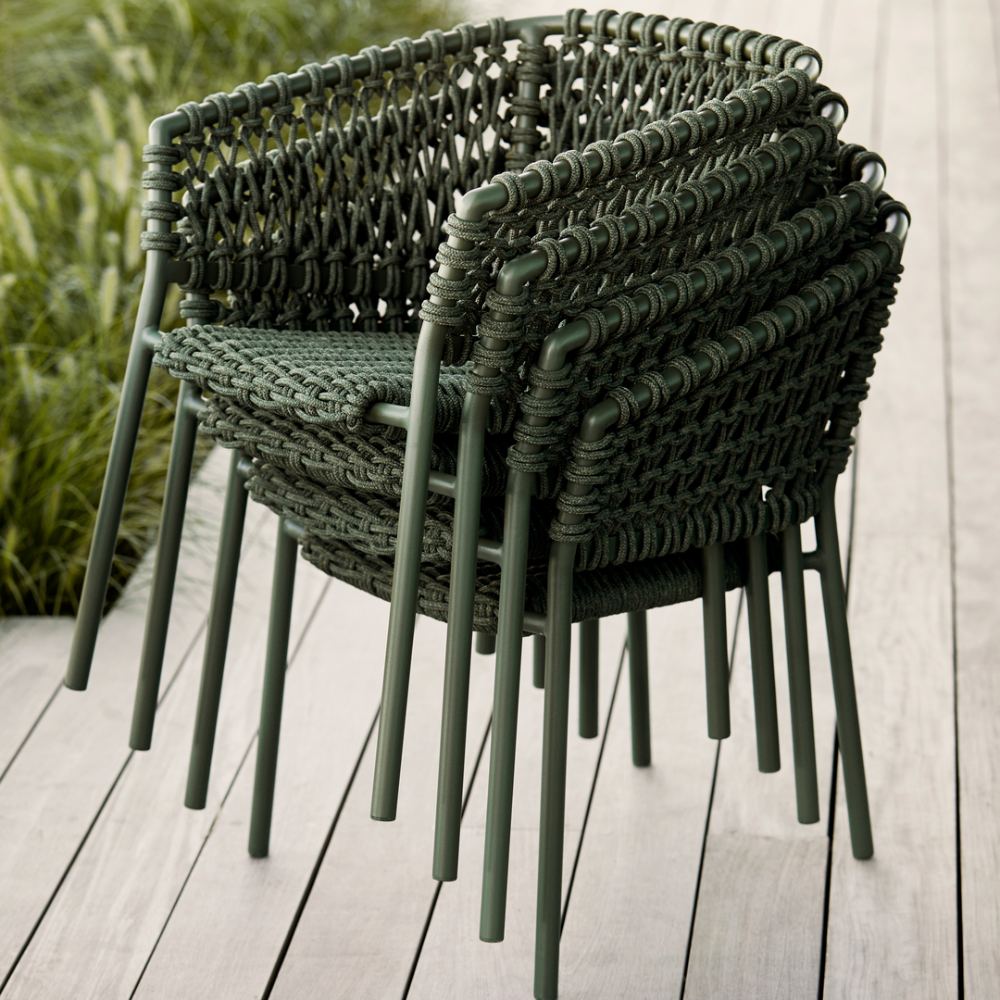 OCEAN - Stackable Outdoor Chair in Green - Cane-Line | Milola