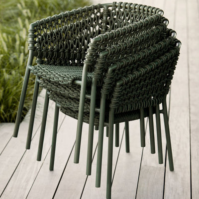 OCEAN - Stackable Outdoor Chair in Green - Cane-Line | Milola