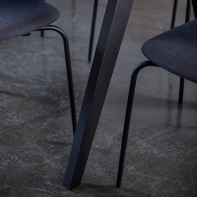 Flex Solid Wood Dining Table with Black Wood Legs